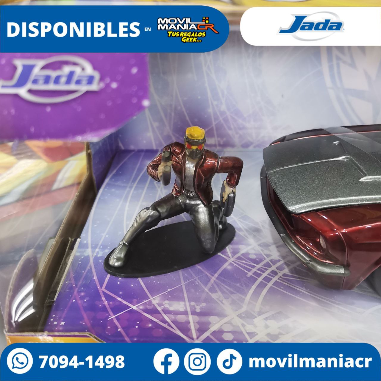 Carro Jada Toys Guardians of the Galaxy Star Lord 1967 Mustang Shelby GT 500 Escala 124 cerca