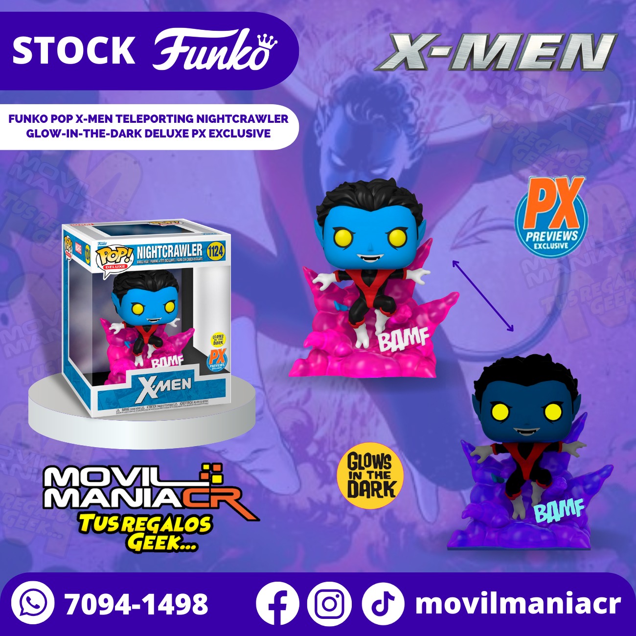 Funko Pop Deluxe X-Men Teleporting Nightcrawler Exclusivo PX #1124