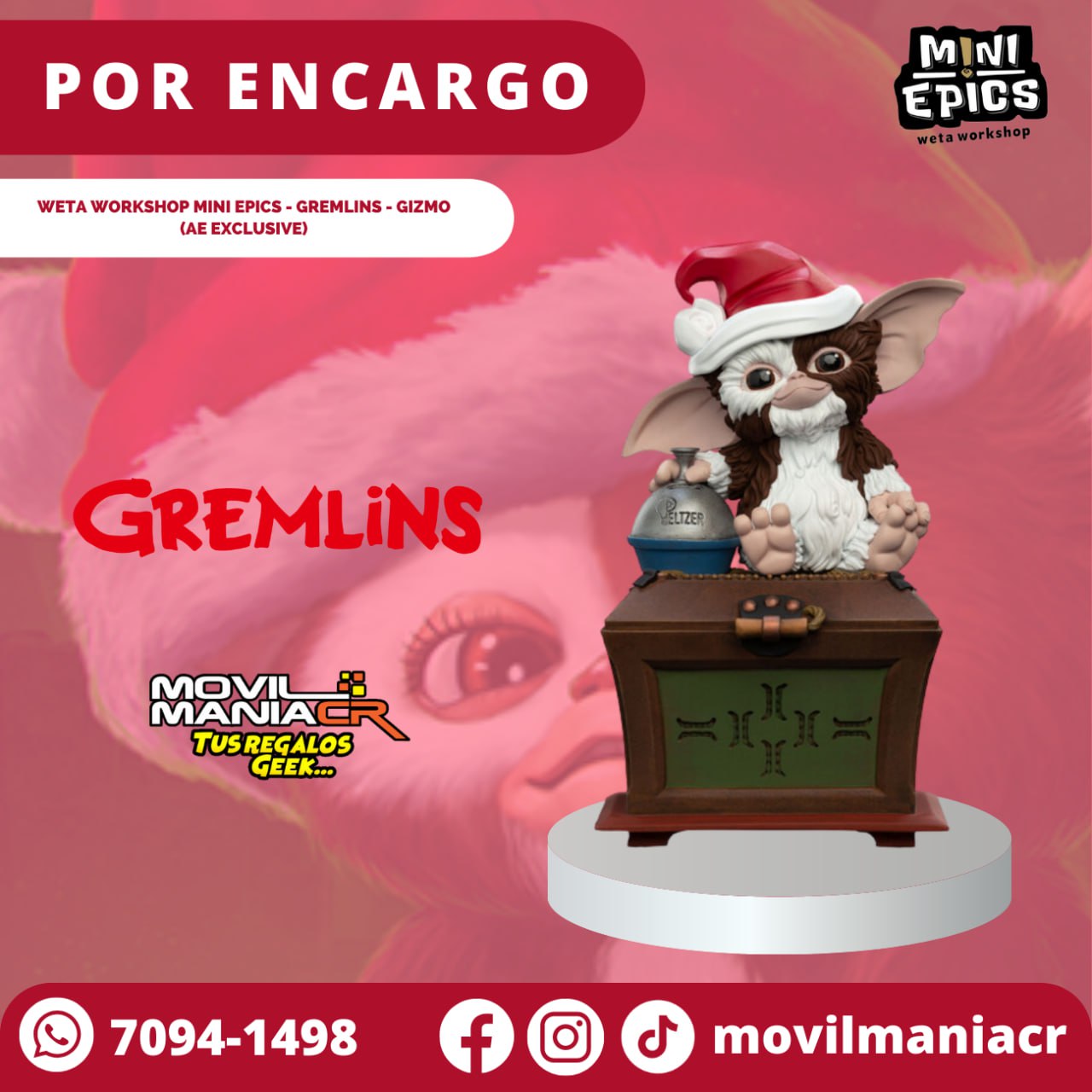 POR ENCARGO Figura WETA Workshop Mini Epics Gremlins Gizmo - 12cm aprox