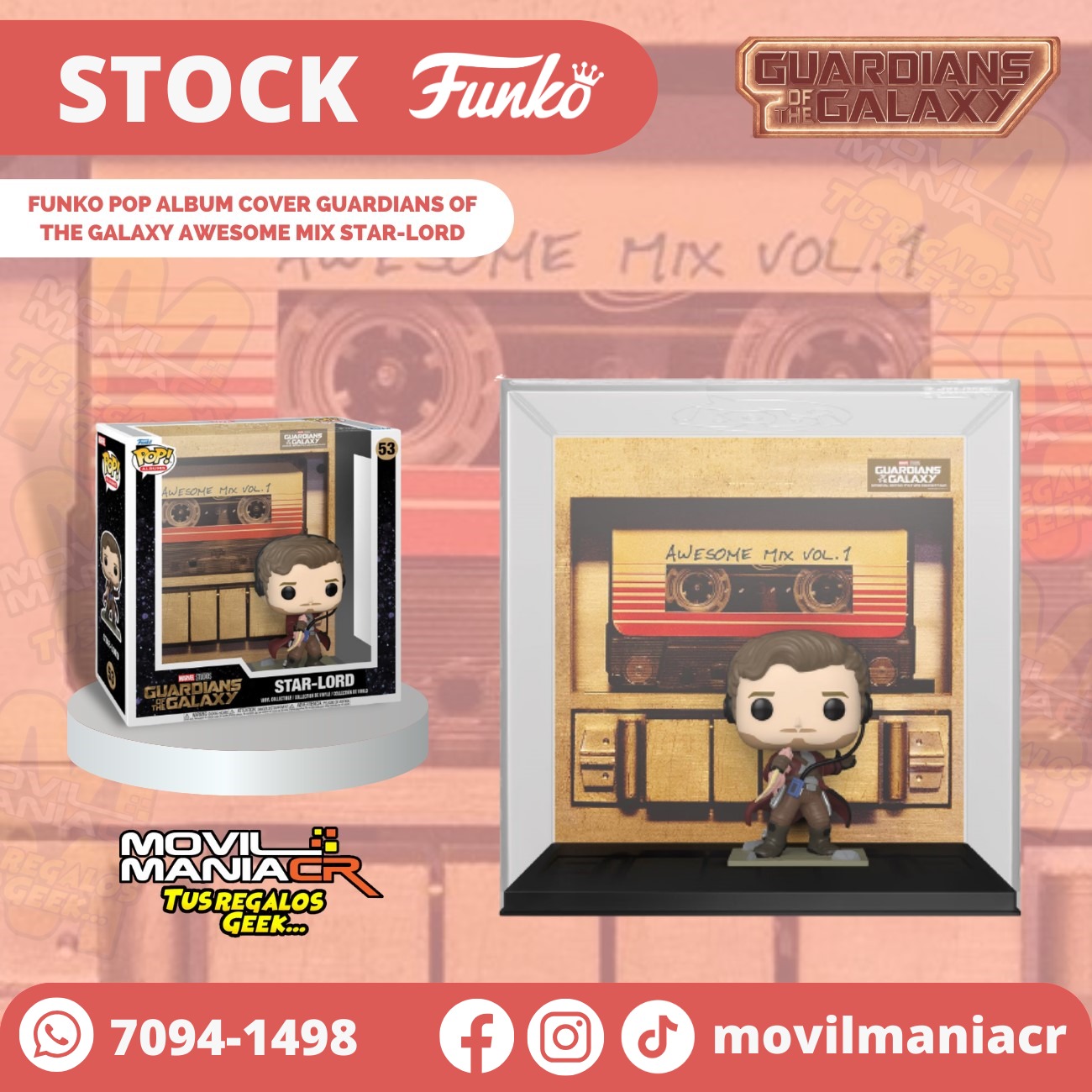 Funko Pop Album Cover Guardians of the Galaxy Awesome Mix Star-Lord #53