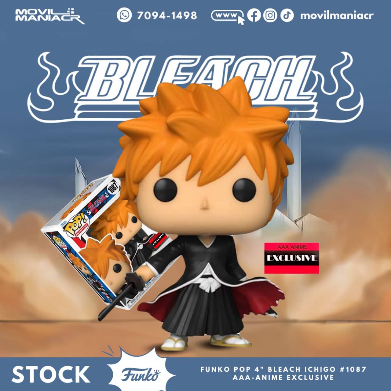 Funko Pop Bleach Ichigo Bankai Tensa Zangetsu Exclusivo #1087 - (Stock) ¡Disponible Ahora! 1 Funko Pop Bleach Ichigo Bankai Tensa Zangetsu Exclusivo #1087 - (Stock) ¡Disponible Ahora!
