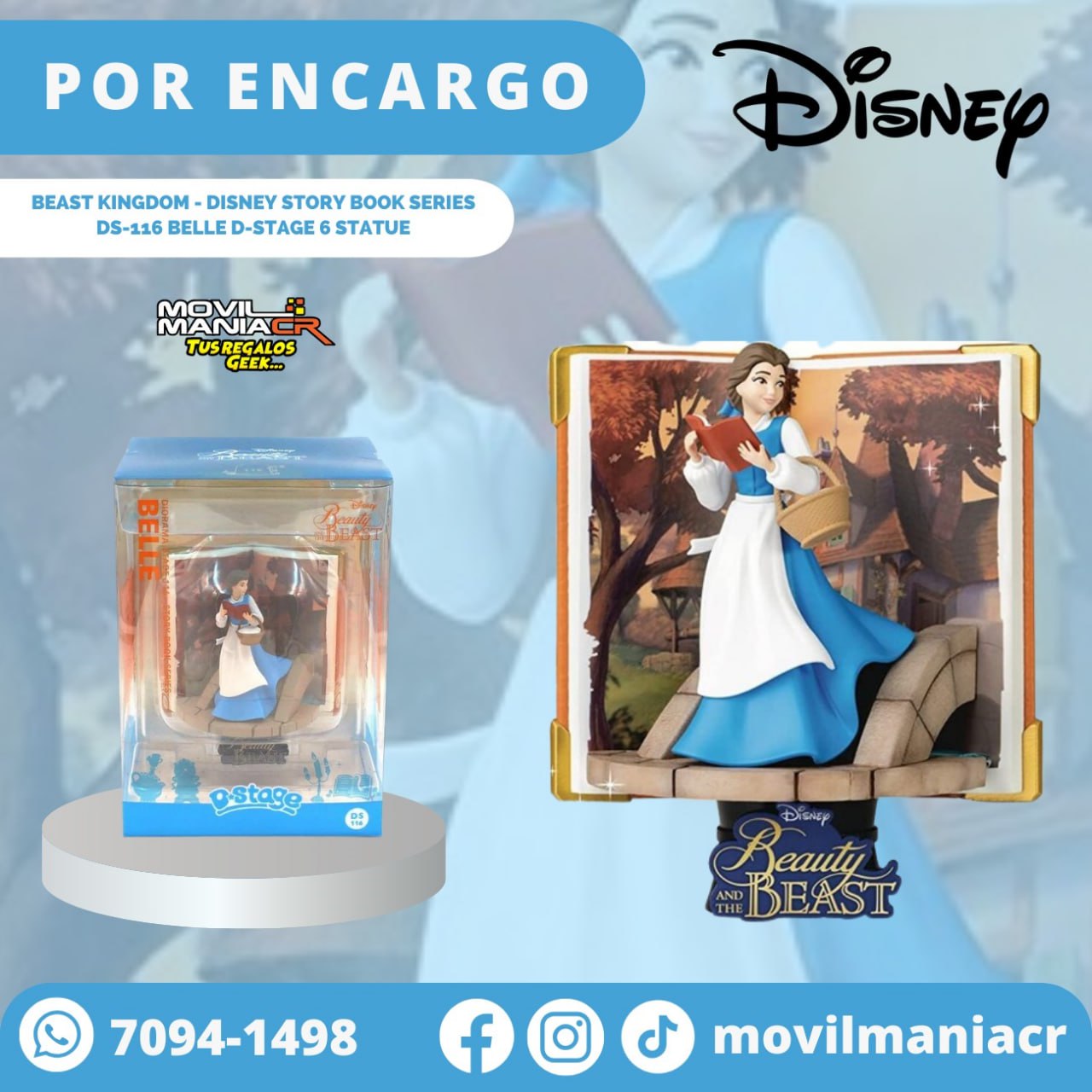POR ENCARGO Figura Beast Kingdom D-Stage 6 Disney Story Book Series Belle - 14cm aprox