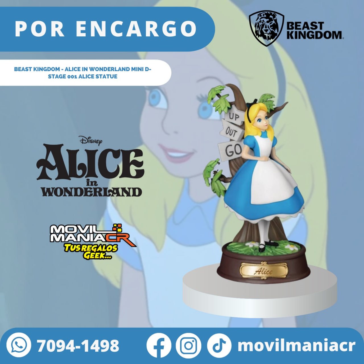 POR ENCARGO Figura Beast Kingdom Mini D-Stage 001 Alice In Wonderland Alice - 10cm aprox