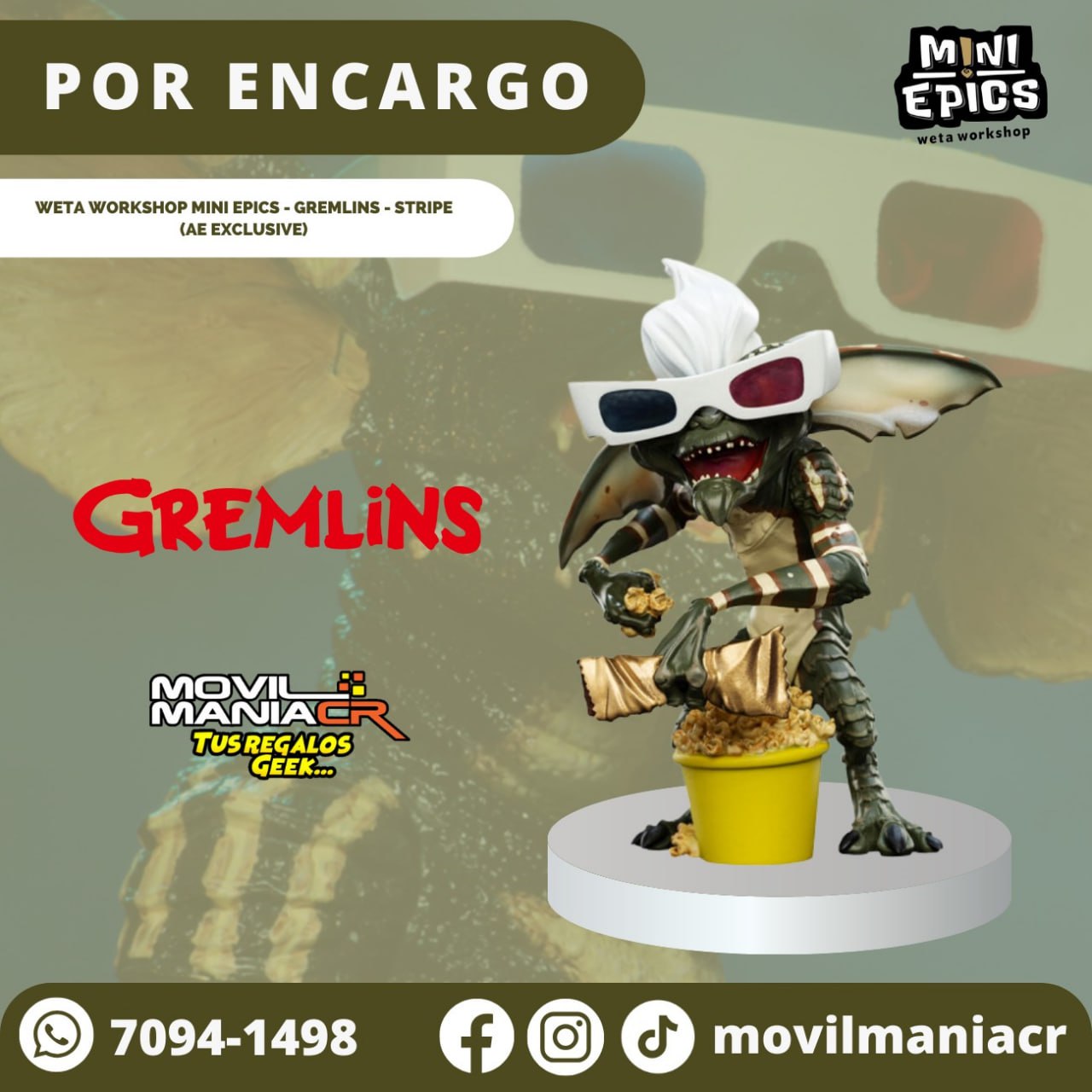 POR ENCARGO Figura WETA Workshop Mini Epics Gremlins - 12cm aprox