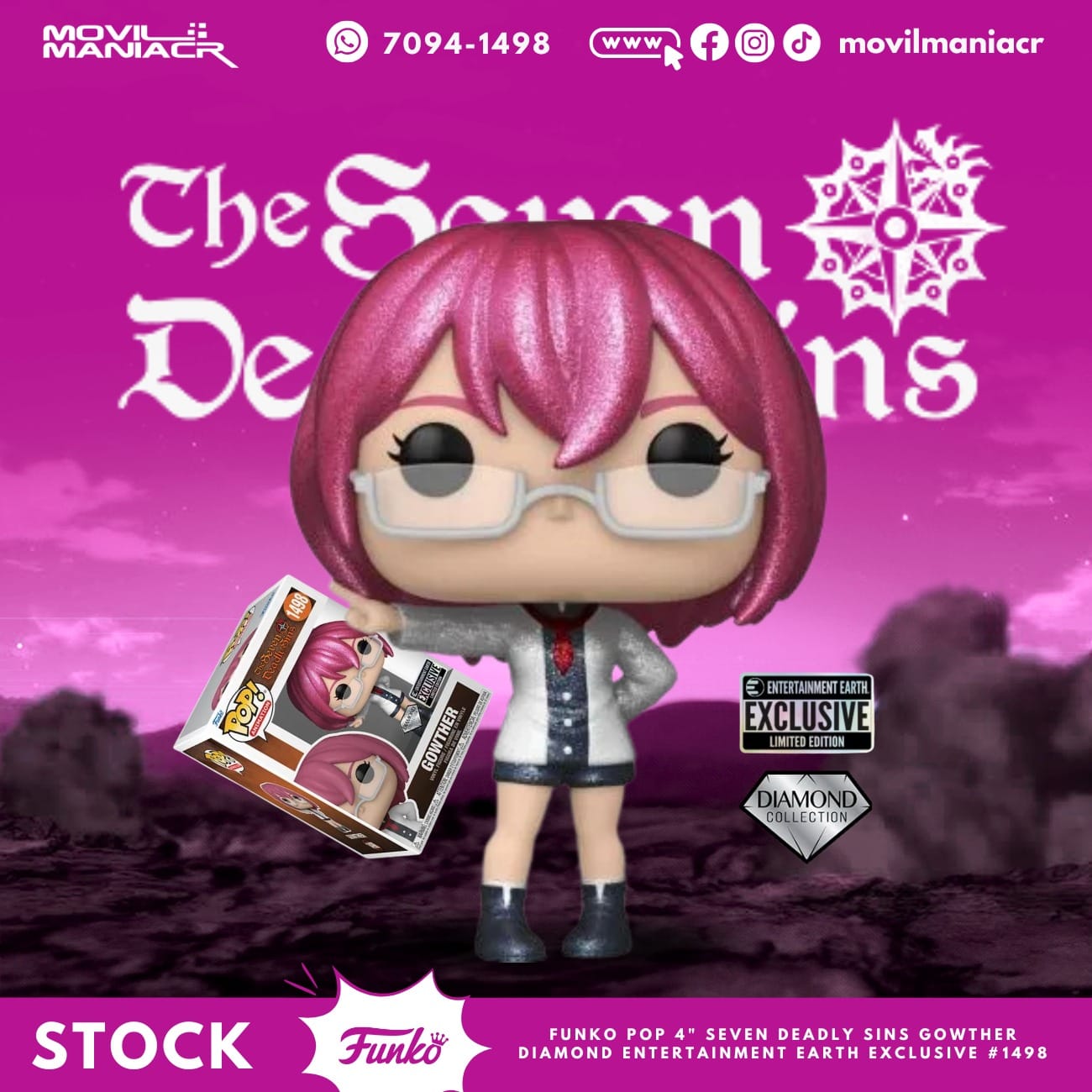 Funko Pop Seven Deadly Sins Gowther Diamond Exclusivo Entertainment Earth #1498 1 Funko Pop Seven Deadly Sins Gowther Diamond Exclusivo Entertainment Earth #1498