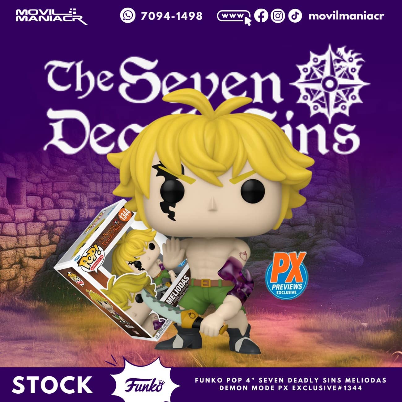 Funko Pop Seven Deadly Sins Meliodas Exclusivo #1344 - (Stock) ¡Disponible Ahora! 1 Funko Pop Seven Deadly Sins Meliodas Exclusivo #1344 - (Stock) ¡Disponible Ahora!