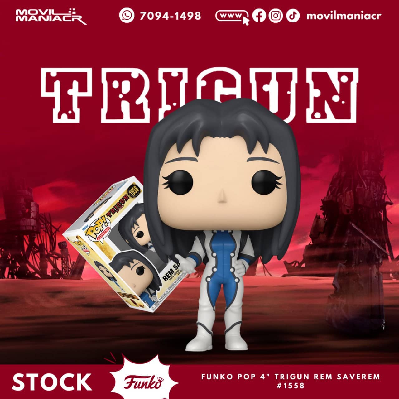 Funko Pop Trigun Rem Saverem #1558 - (Stock) ¡Disponible Ahora! 1 Funko Pop Trigun Rem Saverem #1558 - (Stock) ¡Disponible Ahora!