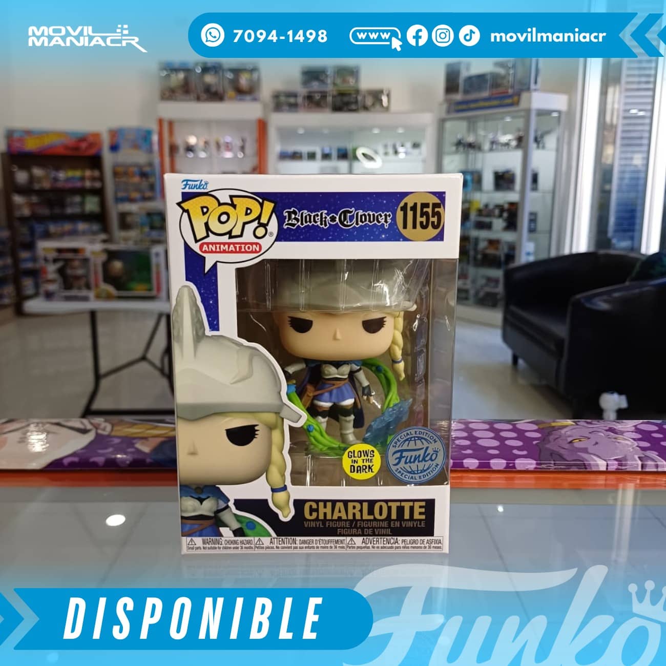 Funko Pop Black Clover Charlotte GITD Exclusivo #1155 - (Stock) ¡Disponible Ahora! 2 Funko Pop Black Clover Charlotte GITD Exclusivo #1155 - (Stock) ¡Disponible Ahora! - Imagen 2