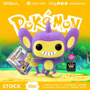Funko Pop Pokémon Aipom Flocked Exclusivo #947 - (Stock) ¡Disponible Ahora!