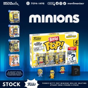4-Pack Bitty Pop Minions Roller Skating Stuart - (Stock) ¡Disponible Ahora!