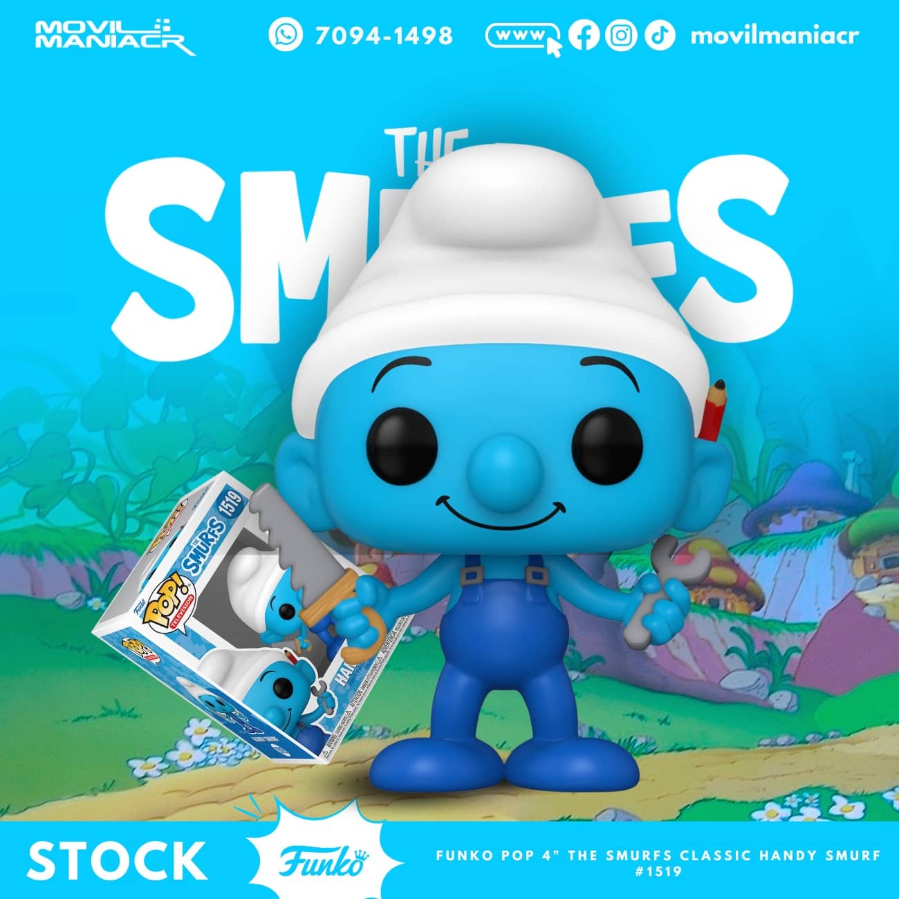 Funko Pop The Smurfs Classic Handy Smurf #1519 - (Stock) ¡Disponible Ahora! 1 Funko Pop The Smurfs Classic Handy Smurf #1519 - (Stock) ¡Disponible Ahora!