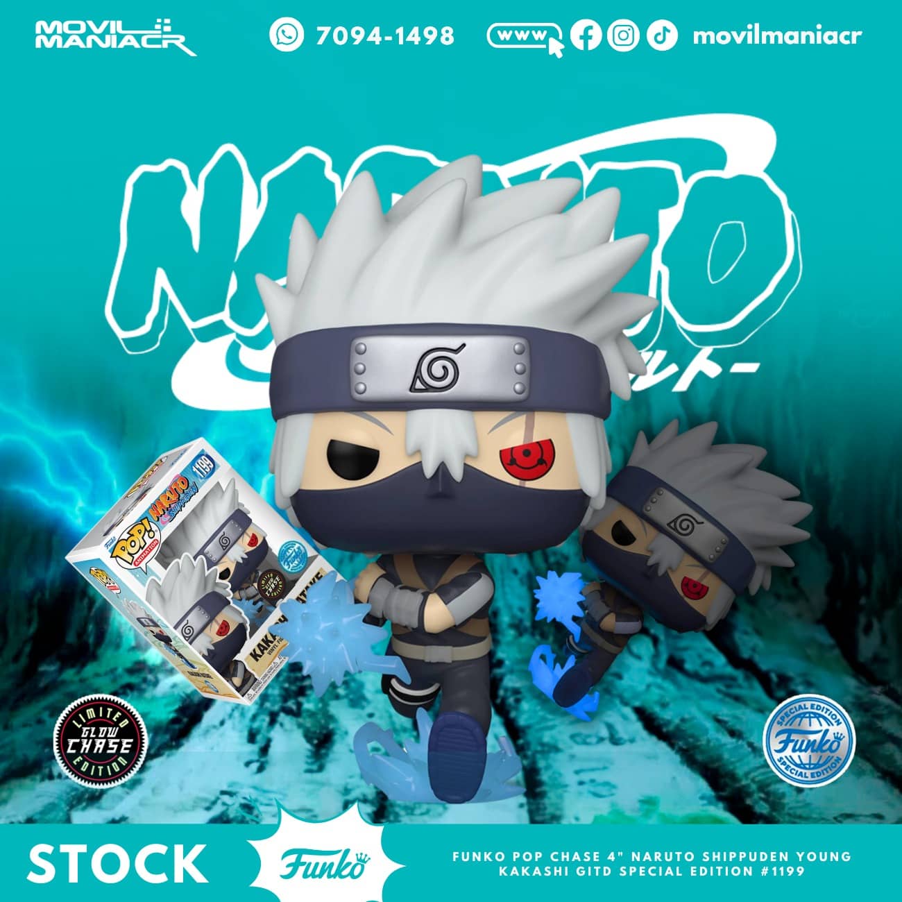 Funko Pop Naruto Shippuden Young Kakashi Chase GITD Special Edition #1199 - (Stock) ¡Disponible Ahora! 1 Funko Pop Naruto Shippuden Young Kakashi Chase GITD Special Edition #1199 - (Stock) ¡Disponible Ahora!