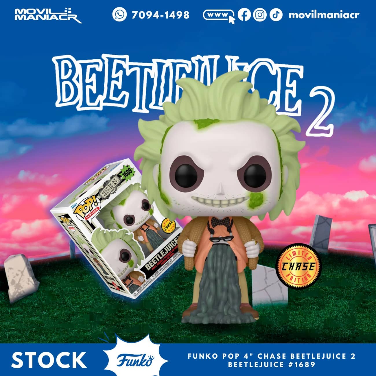 Funko Pop Beetlejuice 2 Beetlejuice CHASE #1689 - (Stock) ¡Disponible Ahora! 1 Funko Pop Beetlejuice 2 Beetlejuice CHASE #1689 - (Stock) ¡Disponible Ahora!