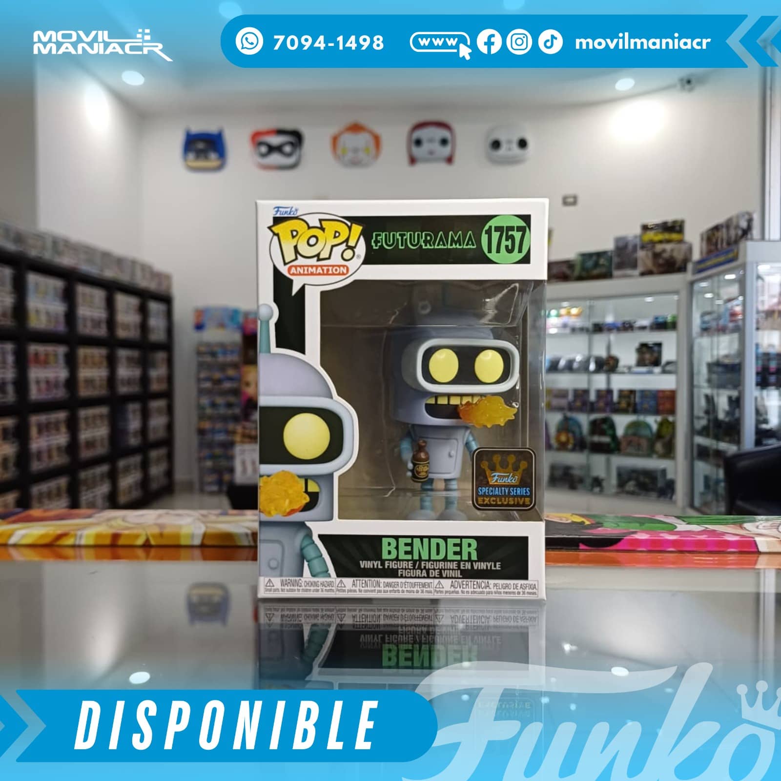 Funko Pop Futurama Bender Exclusivo #1757 - (Stock) ¡Disponible Ahora! 2 Funko Pop Futurama Bender Exclusivo #1757 - (Stock) ¡Disponible Ahora! - Imagen 2