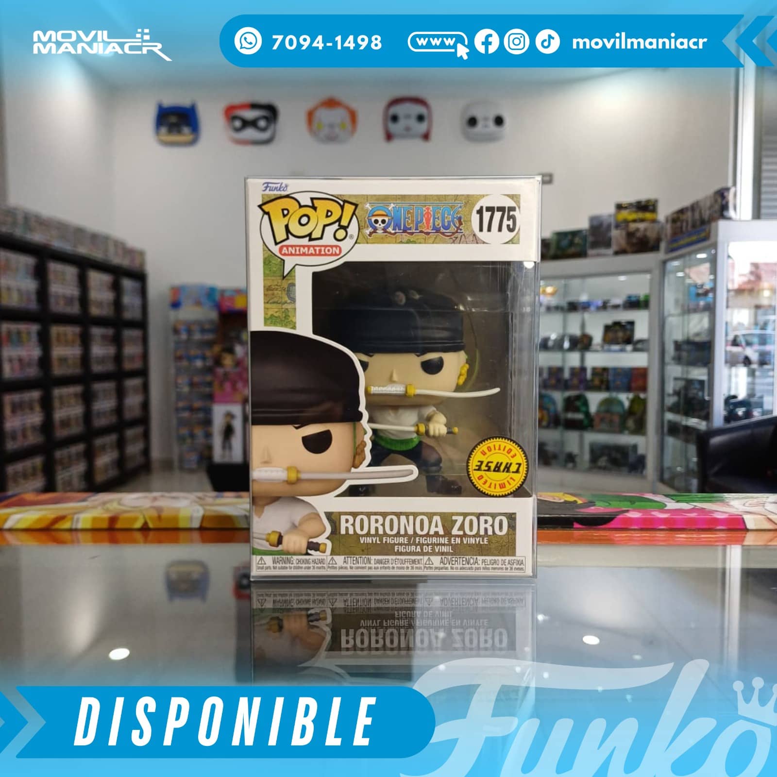 Funko Pop One Piece Roronoa Zoro CHASE (2024) #1775 - (Stock) ¡Disponible Ahora! 2 Funko Pop One Piece Roronoa Zoro CHASE (2024) #1775 - (Stock) ¡Disponible Ahora! - Imagen 2