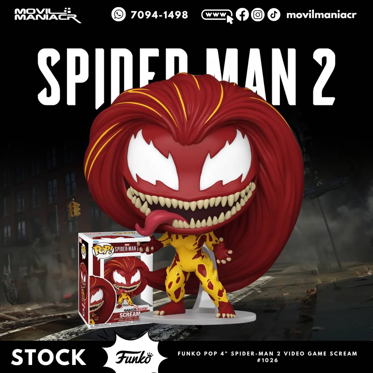 Funko Pop Gamerverse Spider-Man 2 Scream #1026 - (Stock) ¡Disponible Ahora! 1 Funko Pop Gamerverse Spider-Man 2 Scream #1026 - (Stock) ¡Disponible Ahora!