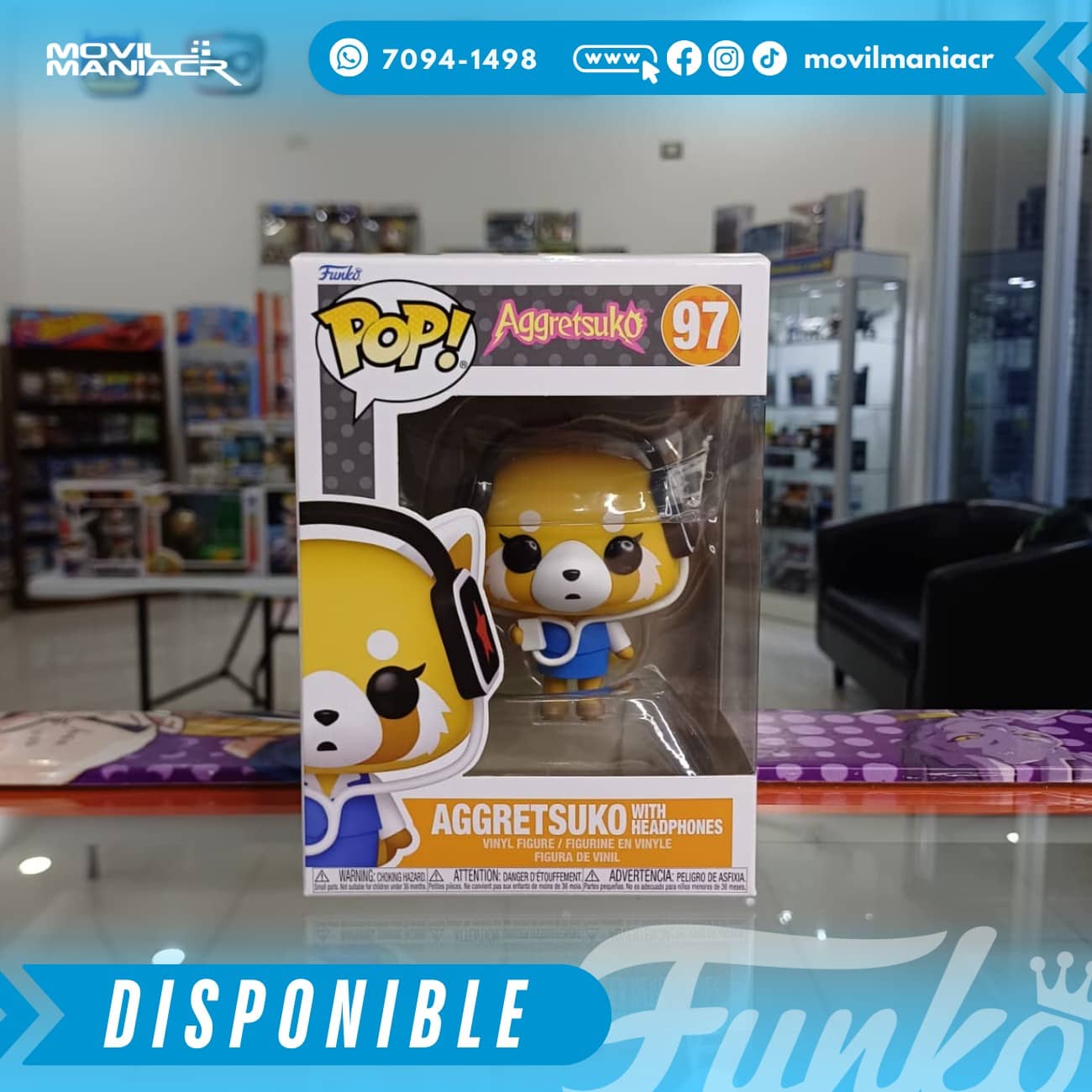 Funko Pop Sanrio Aggretsuko with Headphones #97 - (Stock) ¡Disponible Ahora! 2 Funko Pop Sanrio Aggretsuko with Headphones #97 - (Stock) ¡Disponible Ahora! - Imagen 2
