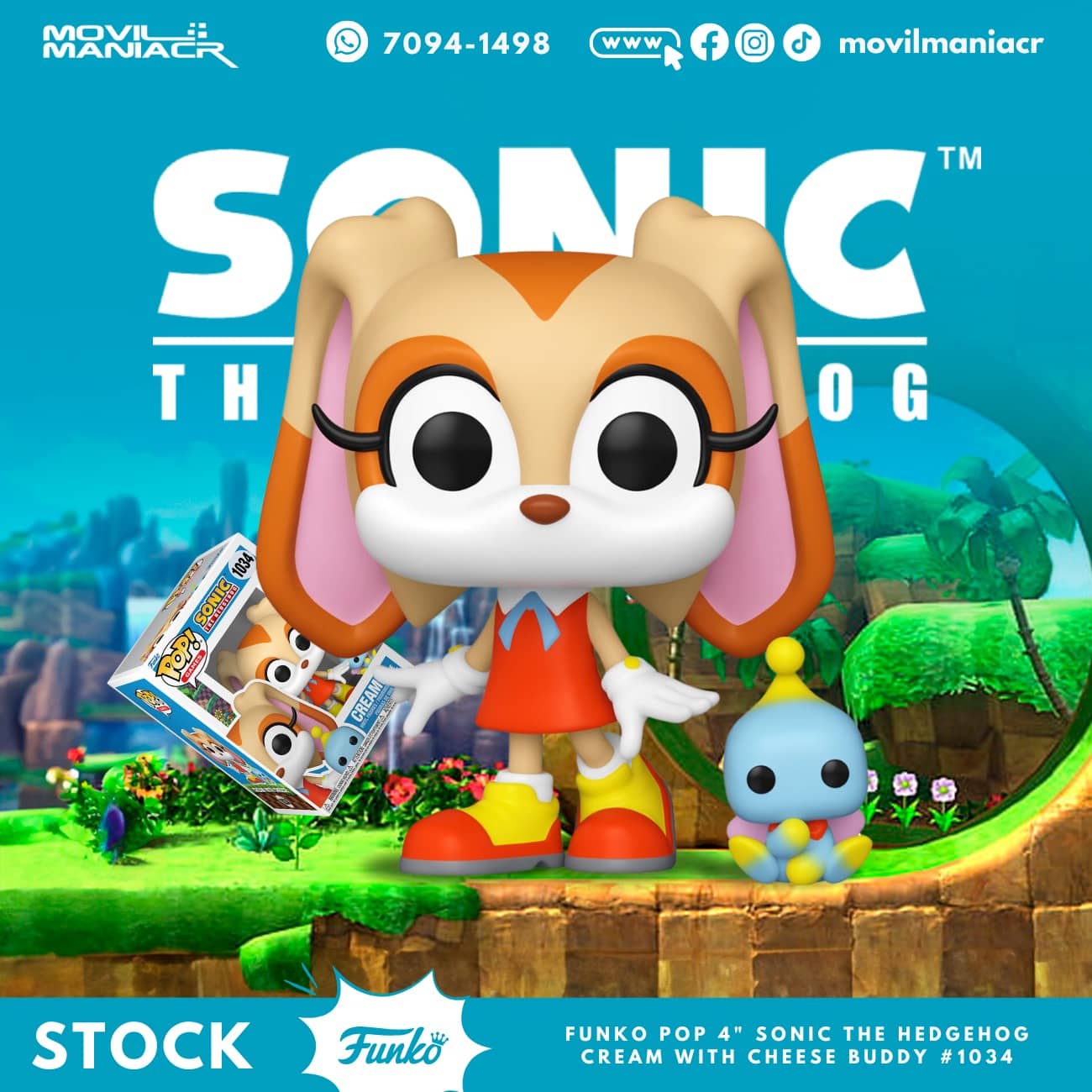 Funko Pop Sonic The Hedgehog Cream #1034 - (Stock) ¡Disponible Ahora! 1 Funko Pop Sonic The Hedgehog Cream #1034 - (Stock) ¡Disponible Ahora!