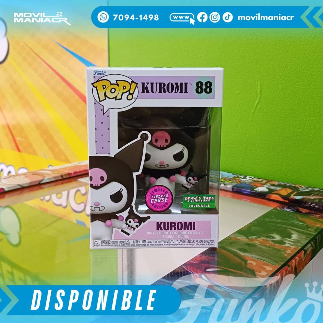Funko Pop Sanrio Kuromi Chase Flocked Exclusivo Brad's Toys & Collectibles #88 - (Stock) ¡Disponible Ahora! 2 Funko Pop Sanrio Kuromi Chase Flocked Exclusivo Brad's Toys & Collectibles #88 - (Stock) ¡Disponible Ahora! - Imagen 2