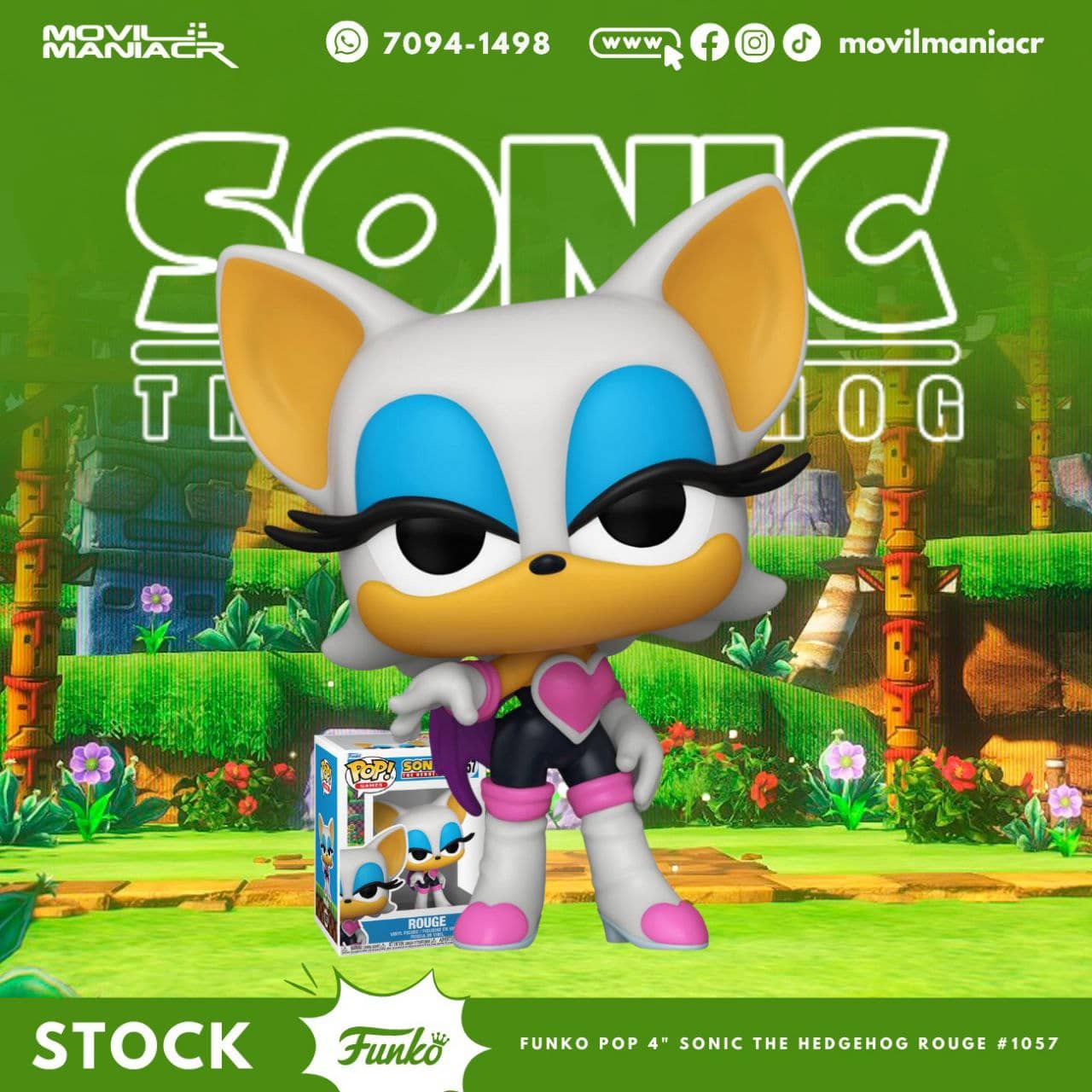 Funko Pop Sonic the Hedgehog Rouge #1057 - (Stock) ¡Disponible Ahora! 1 Funko Pop Sonic the Hedgehog Rouge #1057 - (Stock) ¡Disponible Ahora!