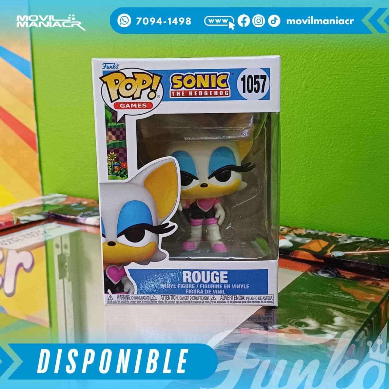 Funko Pop Sonic the Hedgehog Rouge #1057 - (Stock) ¡Disponible Ahora! 2 Funko Pop Sonic the Hedgehog Rouge #1057 - (Stock) ¡Disponible Ahora! - Imagen 2