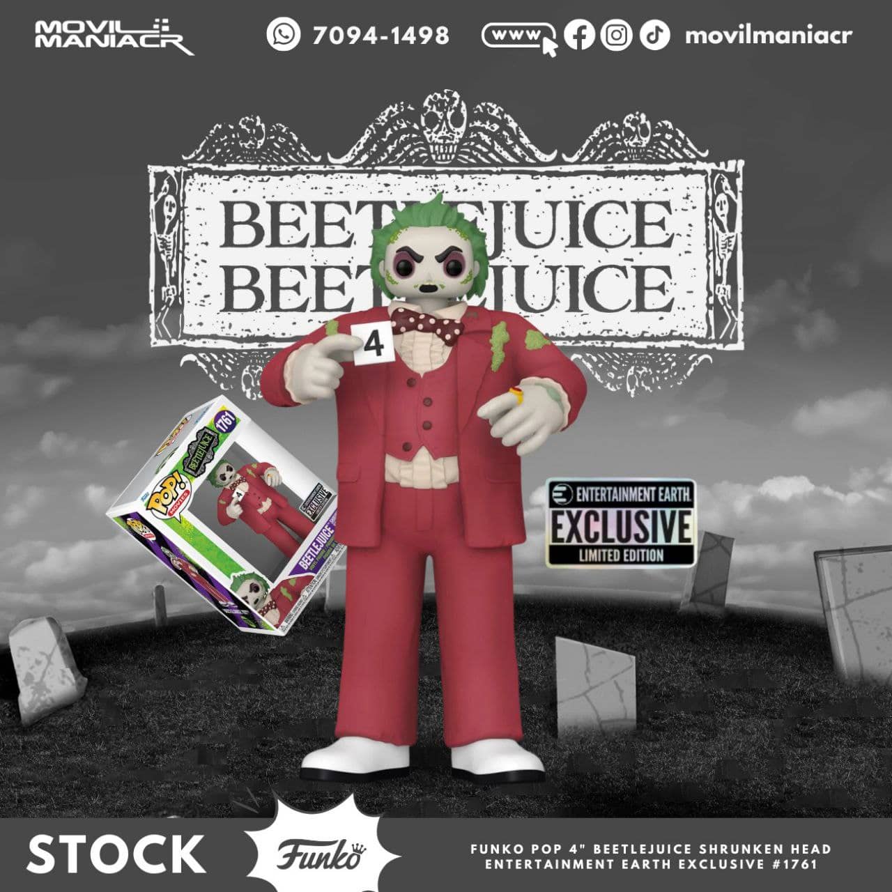 Funko Pop Beetlejuice Shrunken Head Exclusivo Entertainment Earth #1761 - (Stock) ¡Disponible Ahora! 1 Funko Pop Beetlejuice Shrunken Head Exclusivo Entertainment Earth #1761 - (Stock) ¡Disponible Ahora!