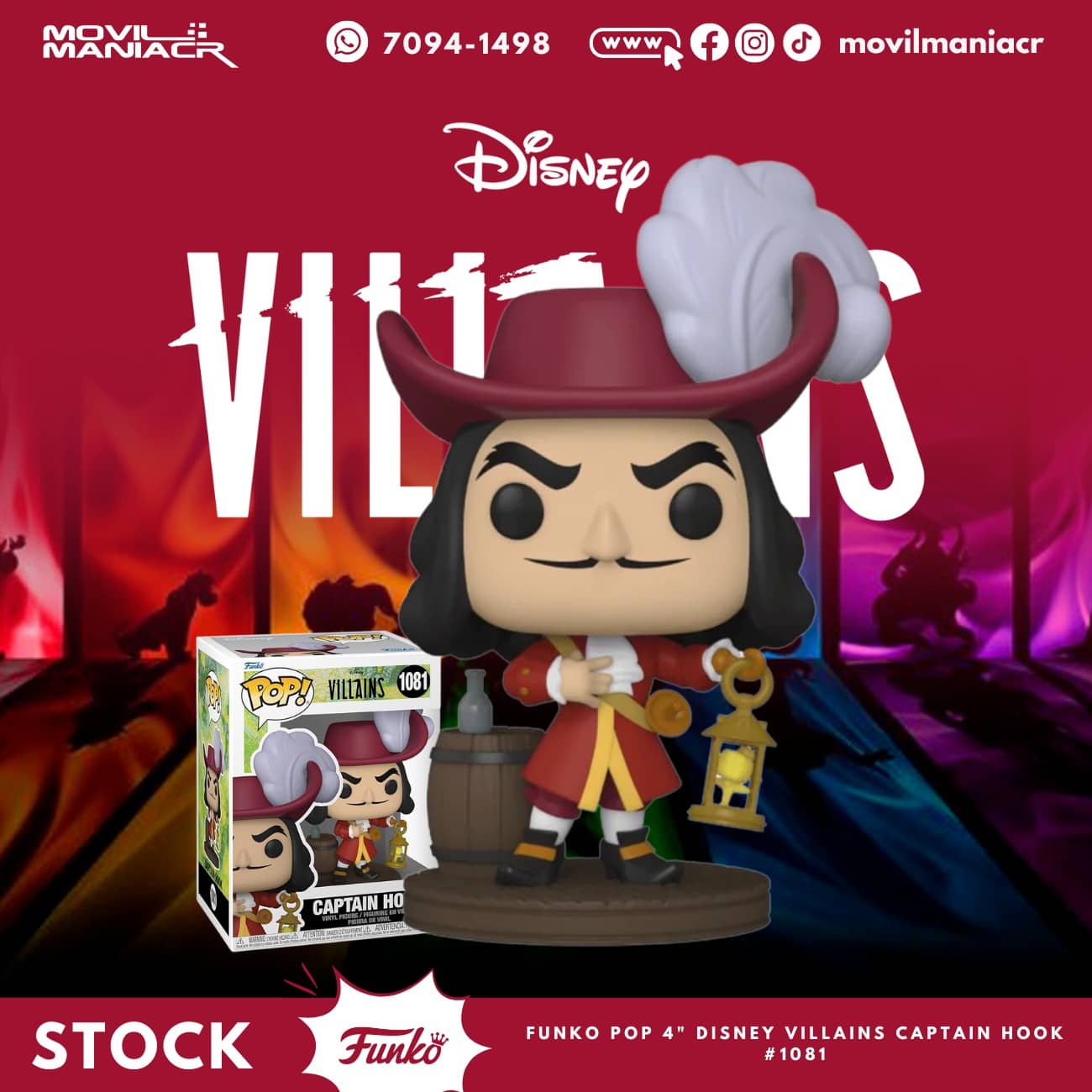 Funko Pop Disney Villains Captain Hook #1081 - (Stock) ¡Disponible Ahora! 1 Funko Pop Disney Villains Captain Hook #1081 - (Stock) ¡Disponible Ahora!