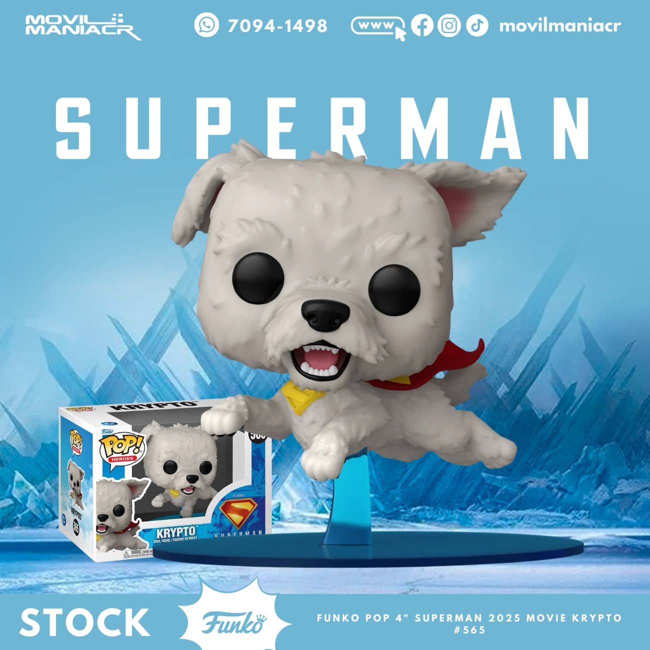 Funko Pop Superman Krypto (2025 Movie) #565 - (Stock) ¡Disponible Ahora! 1 Funko Pop Superman Krypto (2025 Movie) #565 - (Stock) ¡Disponible Ahora!