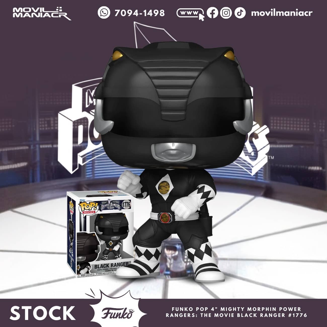 Funko Pop Mighty Morphin Power Rangers Black Ranger #1776 - (Stock) ¡Disponible Ahora! 1 Funko Pop Mighty Morphin Power Rangers Black Ranger #1776
