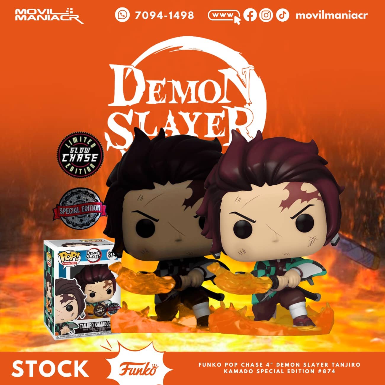 Funko Pop Demon Slayer Tanjiro Chase GITD Exclusivo #874 - (Stock) ¡Disponible Ahora! 1 Funko Pop Demon Slayer Tanjiro Chase GITD Exclusivo #874 - (Stock) ¡Disponible Ahora!