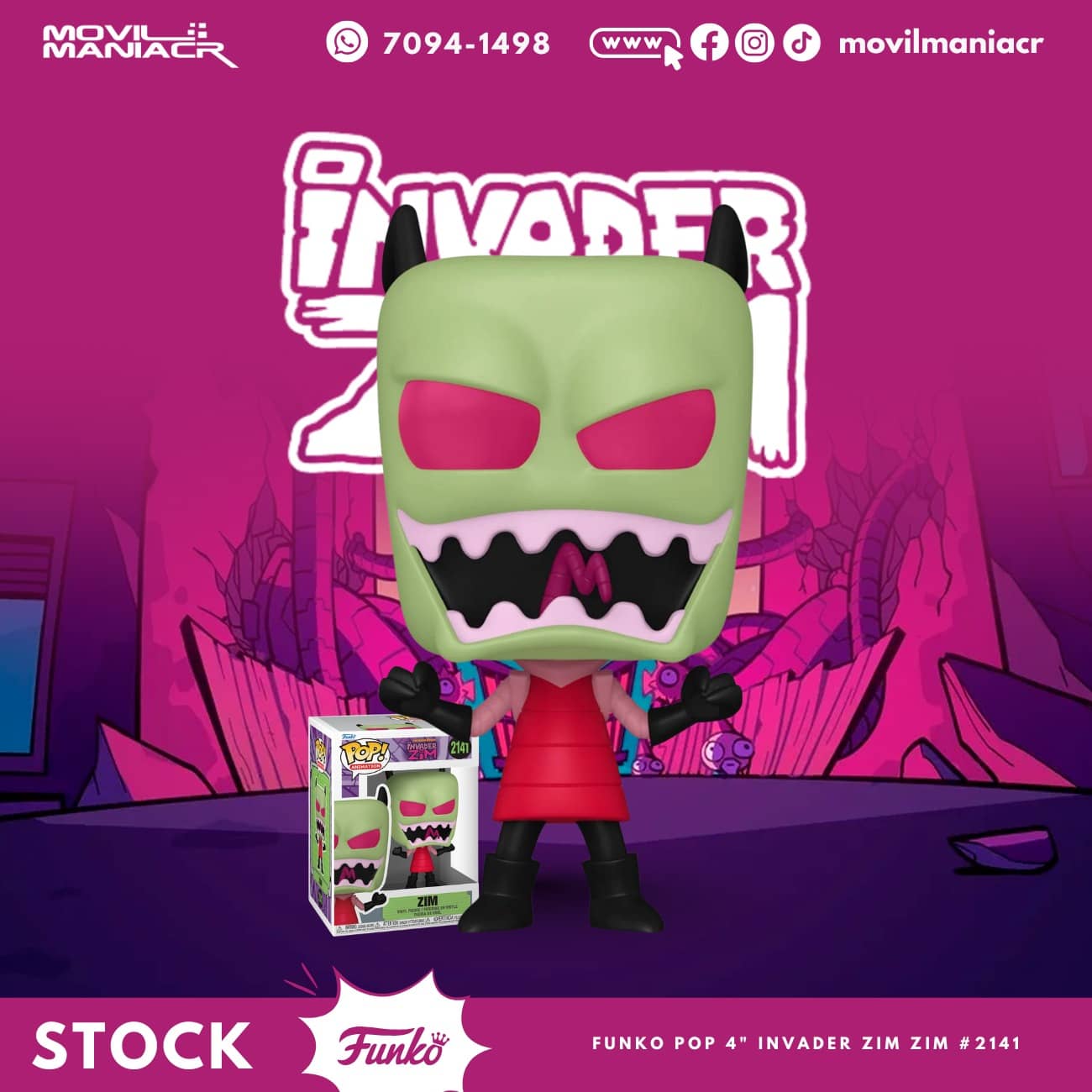 Funko Pop Invader Zim Zim #2141 - (Stock) ¡Disponible Ahora! 1 Funko Pop Invader Zim Zim #2141 - (Stock) ¡Disponible Ahora!