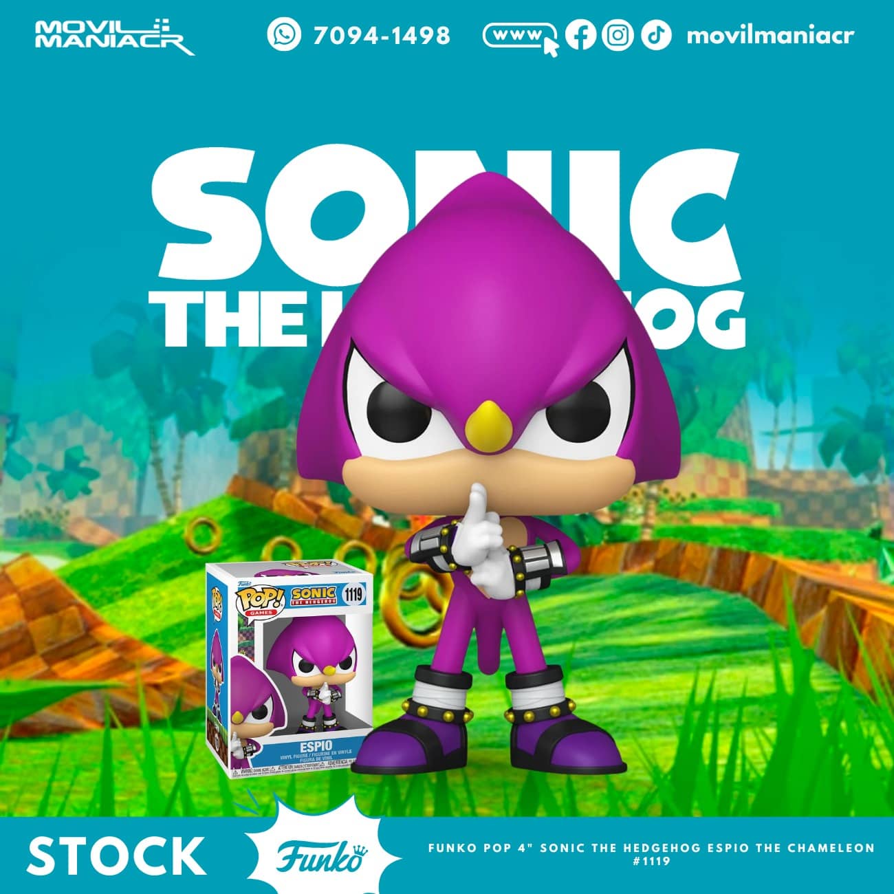 Funko Pop Sonic the Hedgehog Espio #1119 - (Stock) ¡Disponible Ahora! 1 Funko Pop Sonic the Hedgehog Espio #1119