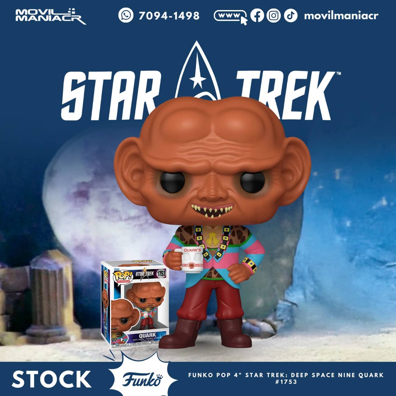Funko Pop Star Trek Deep Space Nine Quark #1753 - (Stock) ¡Disponible Ahora! 1 Funko Pop Star Trek Deep Space Nine Quark #1753