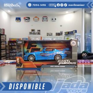 Carro Jada Toys Fast and Furious 2001 Honda S2000 Escala 124 – (Stock) ¡Disponible Ahora!