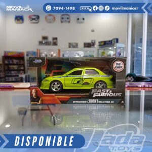 Carro Jada Toys Fast and Furious Brian's '02 Mitsubishi Lancer Evolution 7 Escala 132 – (Stock) ¡Disponible Ahora!