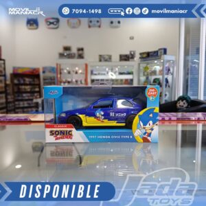 Carro Jada Toys Sonic the Hedgehog '97 Honda Civic Type-R Escala 132 – (Stock) ¡Disponible Ahora!