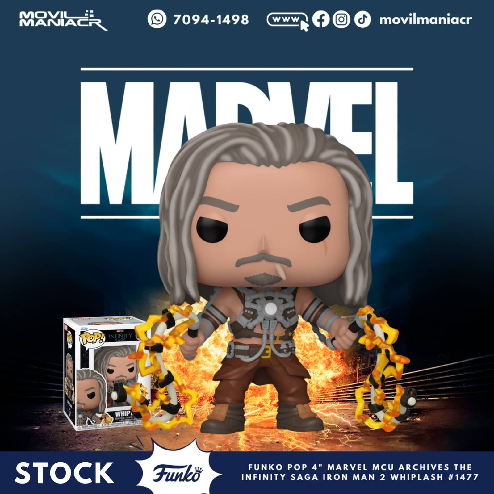 Funko Pop Marvel Archives The Infinity Saga Whiplash #1477 - (Stock) ¡Disponible Ahora! 1 Funko Pop Marvel Archives The Infinity Saga Whiplash #1477 - (Stock) ¡Disponible Ahora!