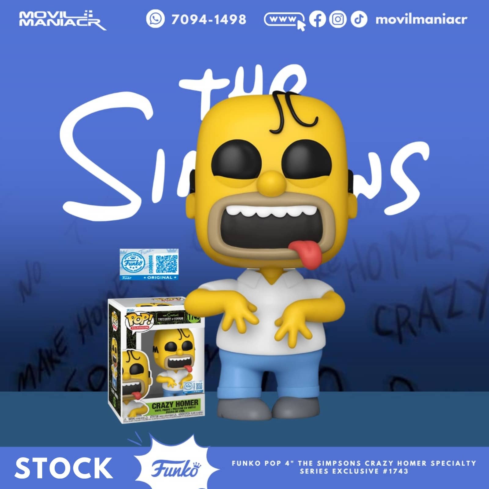 Funko Pop The Simpsons Crazy Homer Exclusivo #1743 - (Stock) ¡Disponible Ahora! 1 Funko Pop The Simpsons Crazy Homer Exclusivo #1743 - (Stock) ¡Disponible Ahora!