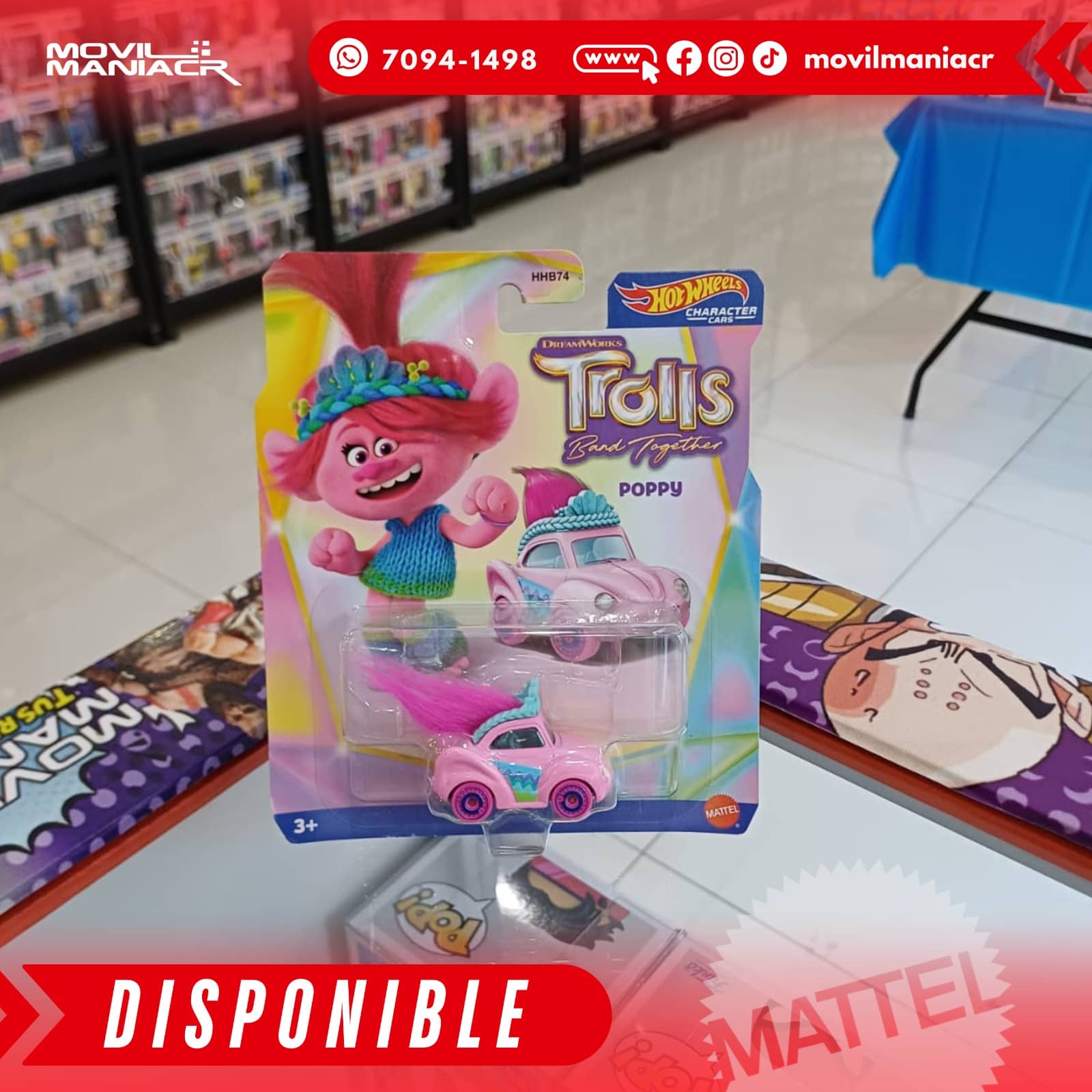 Hot Wheels Character Car Trolls Poppy - (Stock) ¡Disponible Ahora! 1 Hot Wheels Character Car Trolls Poppy - (Stock) ¡Disponible Ahora!