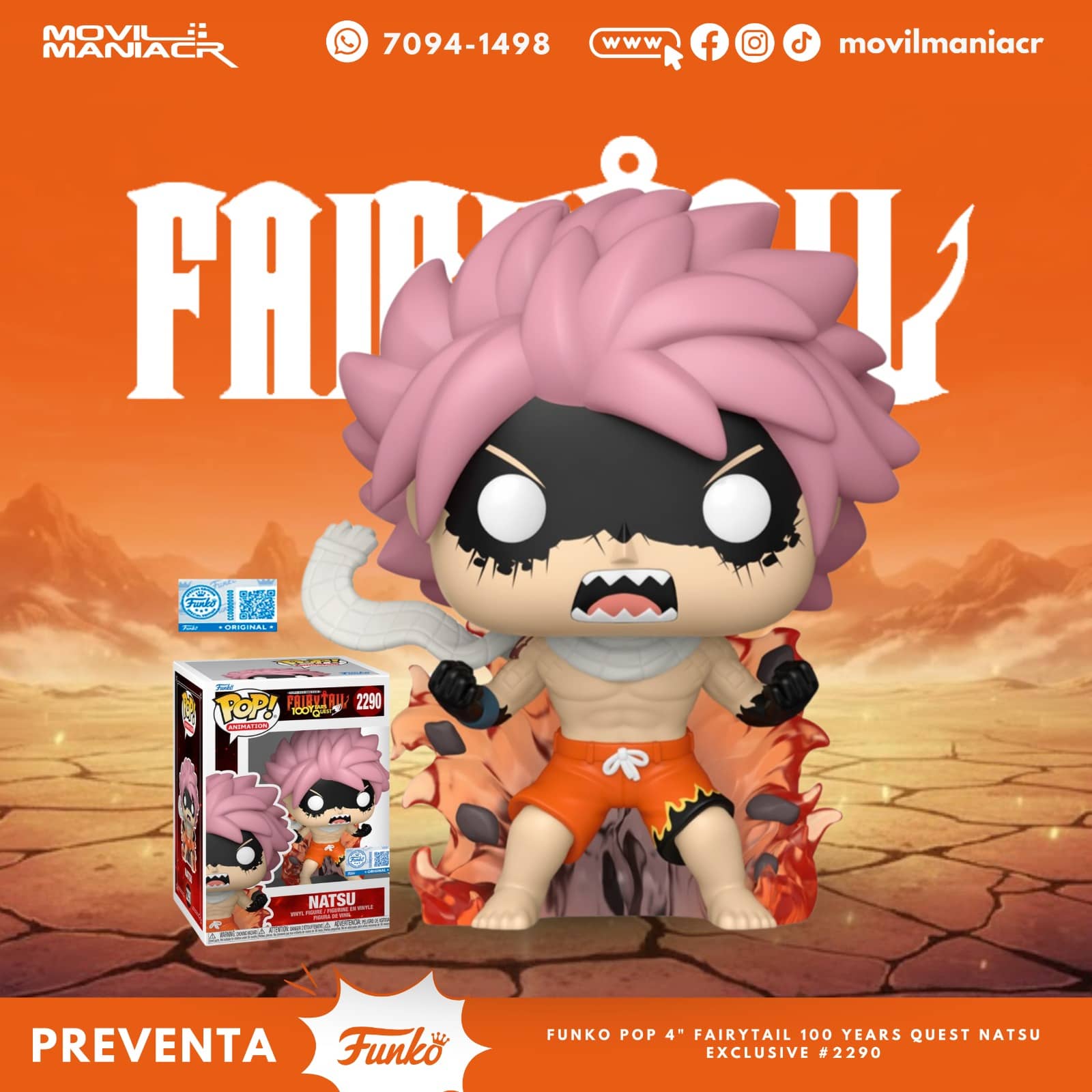 Funko Pop Fairy Tail 100 Years Quest Natsu Exclusivo #2290 - (Preventa) ¡Reserva Ahora! 1 Funko Pop Fairy Tail 100 Years Quest Natsu Exclusivo #2290 - (Preventa) ¡Reserva Ahora!
