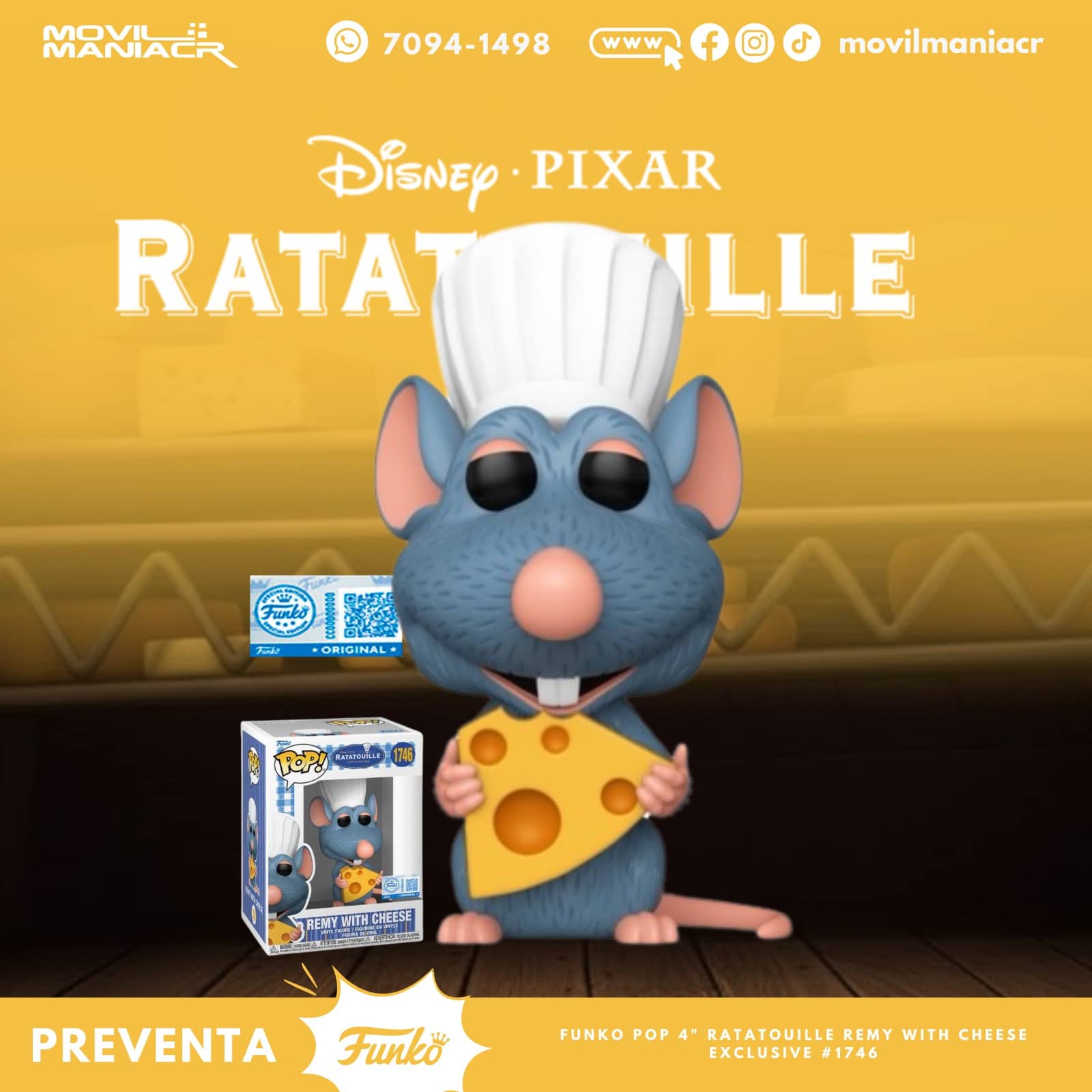 Funko Pop Ratatouille Remy Exclusivo #1746 - (Preventa) ¡Reserva Ahora! 1 Funko Pop Ratatouille Remy Exclusivo #1746 - (Preventa) ¡Reserva Ahora!