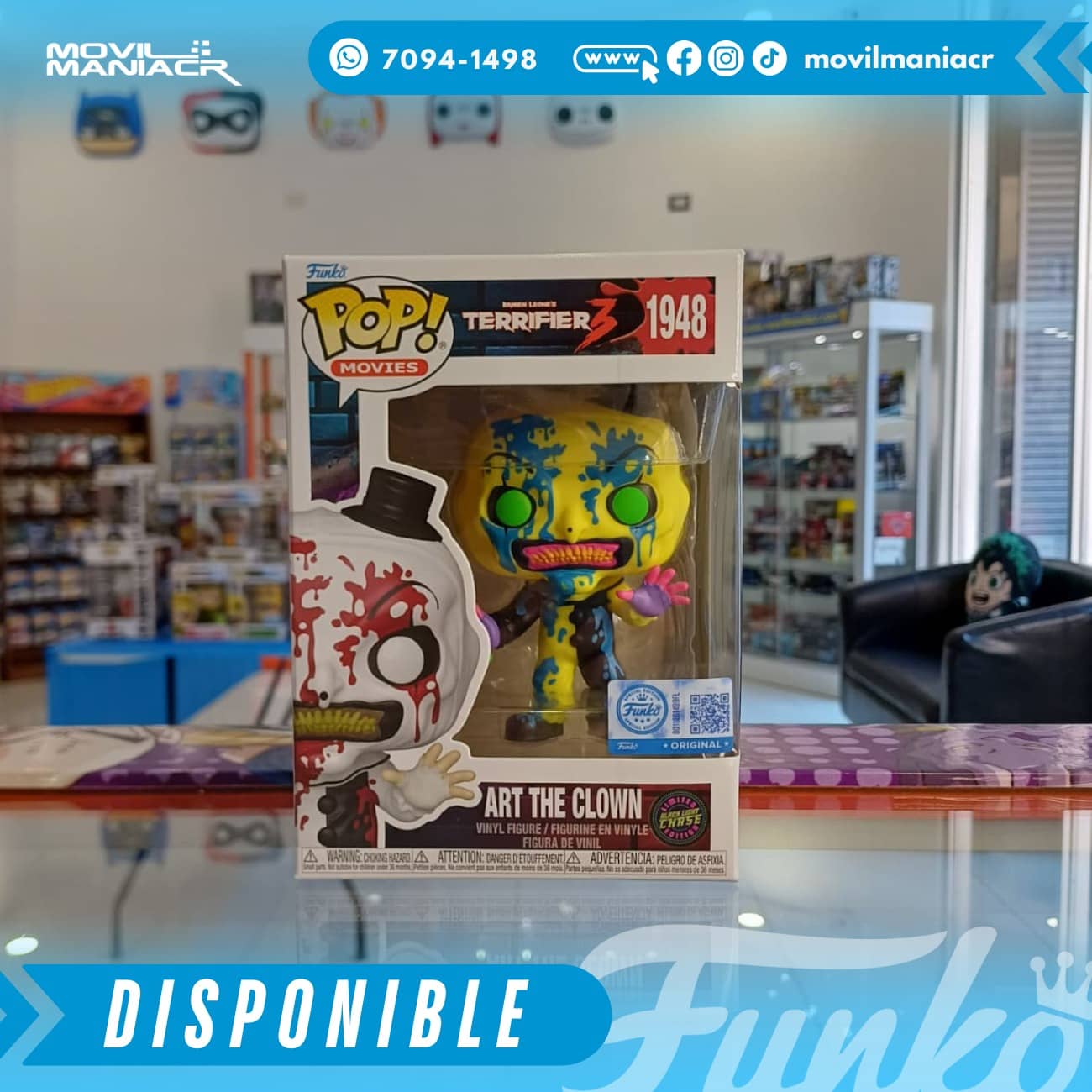 Funko Pop Terrifier 3 Art the Clown Bloody Chase Exclusivo #1948 - (Stock) ¡Disponible Ahora! 2 Funko Pop Terrifier 3 Art the Clown Bloody Chase Exclusivo #1948 - (Stock) ¡Disponible Ahora! - Imagen 2