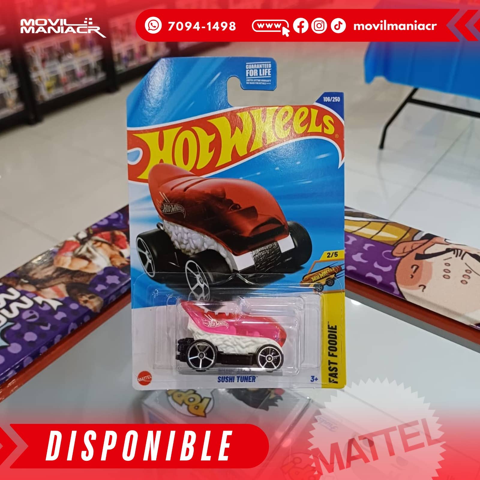Hot Wheels Sushi Tuner (106/250) 2025 – (Stock) ¡Disponible Ahora! 1 Hot Wheels Sushi Tuner (106250) 2025 – (Stock) ¡Disponible Ahora!