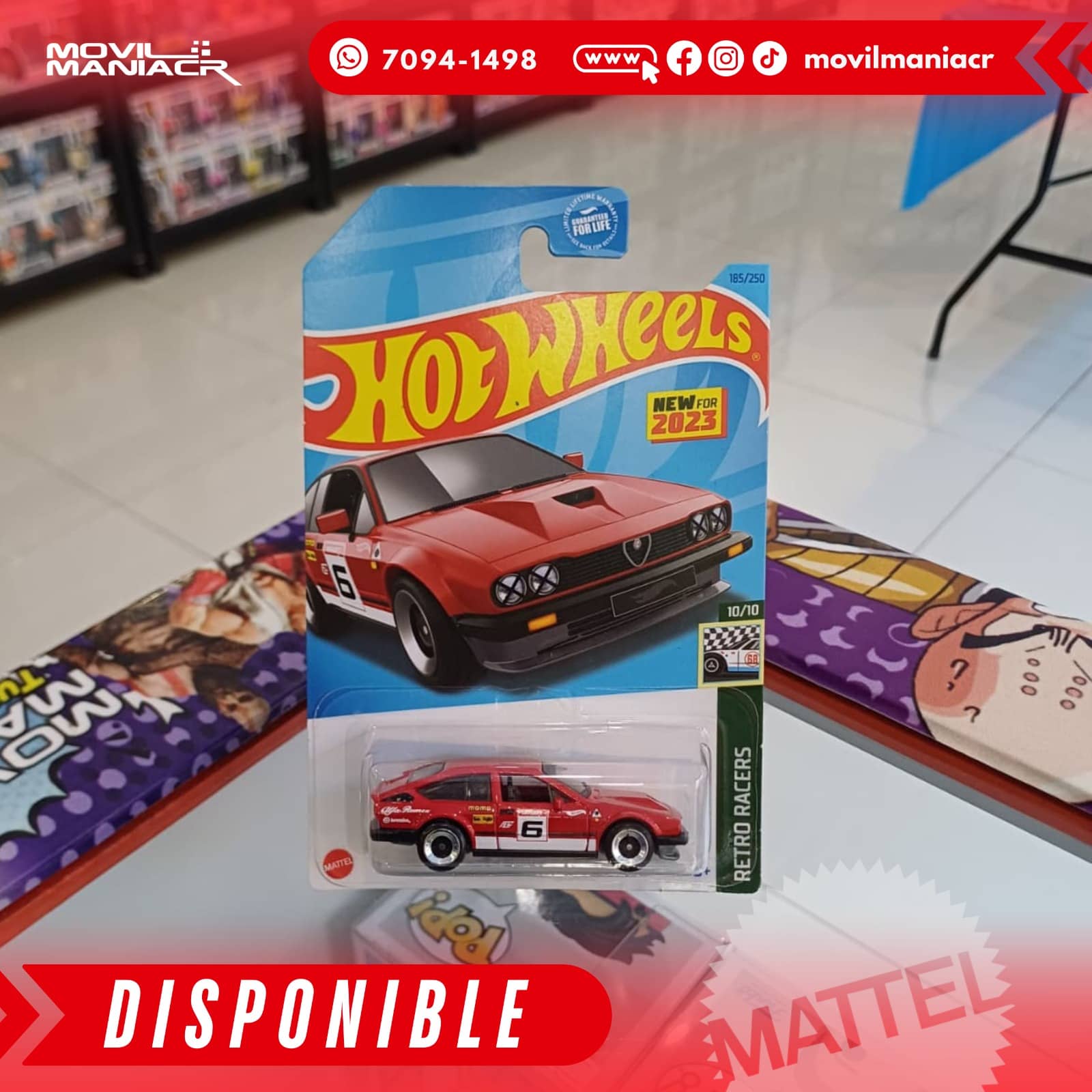 Hot Wheels Alfa Romeo GTV6 3.0 (185/250) 2023 – Rojo (Stock) ¡Disponible Ahora! 1 Hot Wheels Alfa Romeo GTV6 3.0 (185250) 2023 – Rojo (Stock) ¡Disponible Ahora!