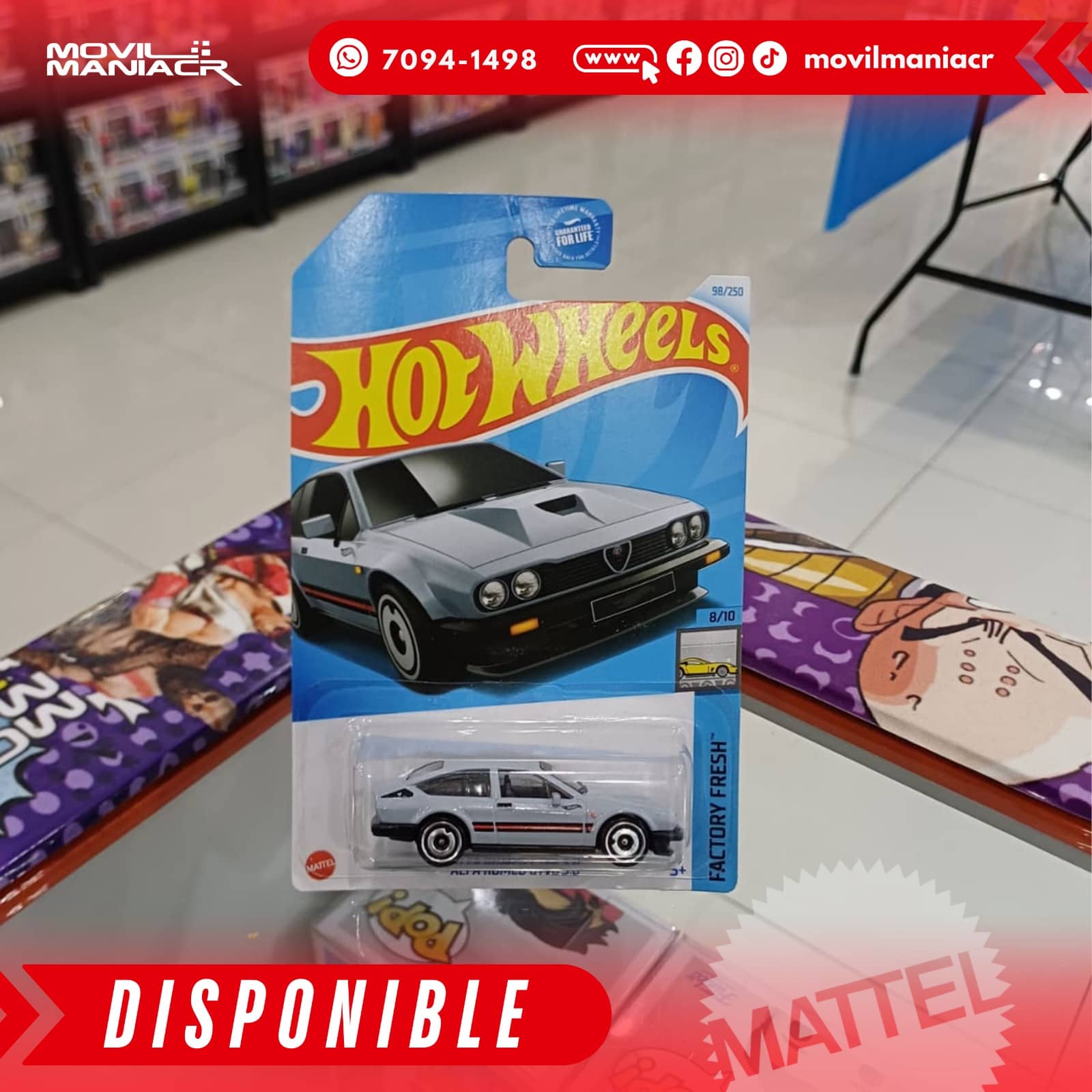 Hot Wheels Alfa Romeo GTV6 3.0 (98/250) 2024 – (Stock) ¡Disponible Ahora! 1 Hot Wheels Alfa Romeo GTV6 3.0 (98250) 2024 – (Stock) ¡Disponible Ahora!