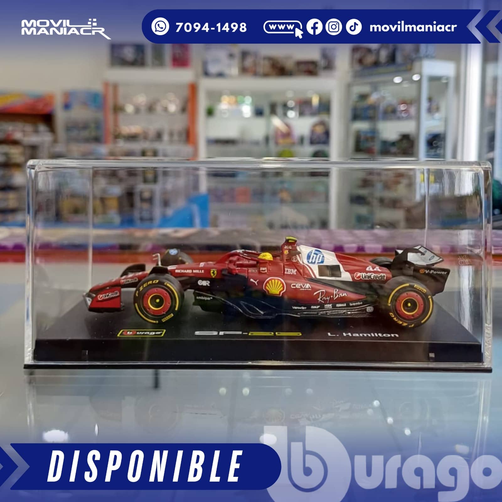 Carro Bburago Formula 1 Ferrari SFR Season Car Lewis Hamilton (2025) Escala 1:43 – (Stock) ¡Disponible Ahora! 3 Carro Bburago Formula 1 Ferrari SFR Season Car Lewis Hamilton (2025) Escala 1:43 – (Stock) ¡Disponible Ahora! - Imagen 3