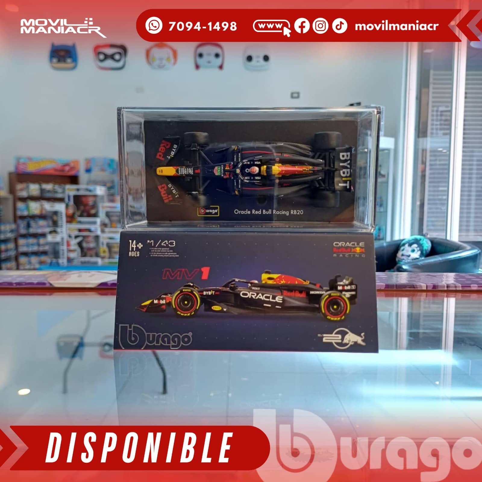 Carro Bburago Formula 1 Oracle Red Bull RB20 Max Verstappen (2024) Escala 1:43 – (Stock) ¡Disponible Ahora! 2 Carro Bburago Formula 1 Oracle Red Bull RB20 Max Verstappen (2024) Escala 1:43 – (Stock) ¡Disponible Ahora! - Imagen 2