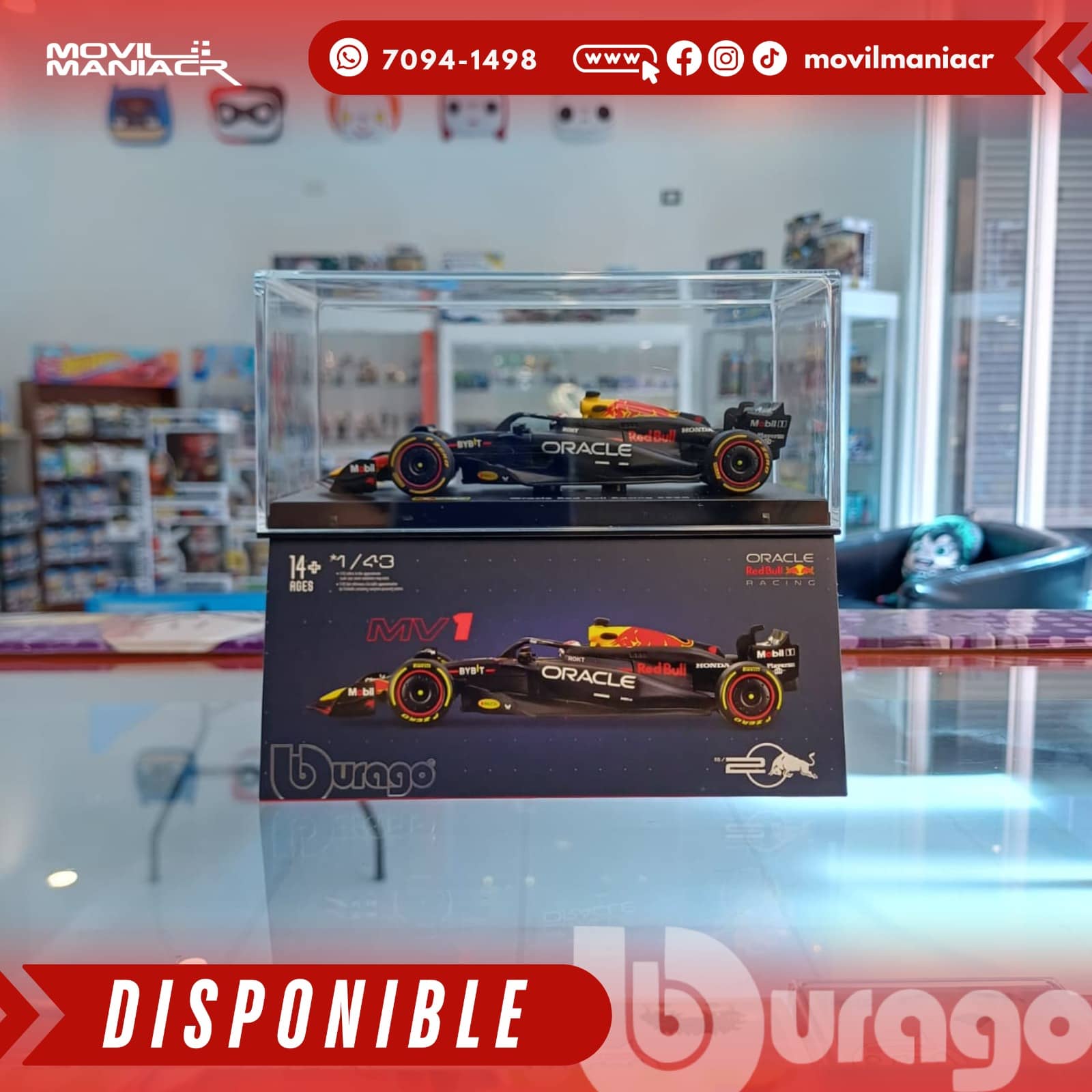 Carro Bburago Formula 1 Oracle Red Bull RB20 Max Verstappen (2024) Escala 1:43 – (Stock) ¡Disponible Ahora! 3 Carro Bburago Formula 1 Oracle Red Bull RB20 Max Verstappen (2024) Escala 1:43 – (Stock) ¡Disponible Ahora! - Imagen 3