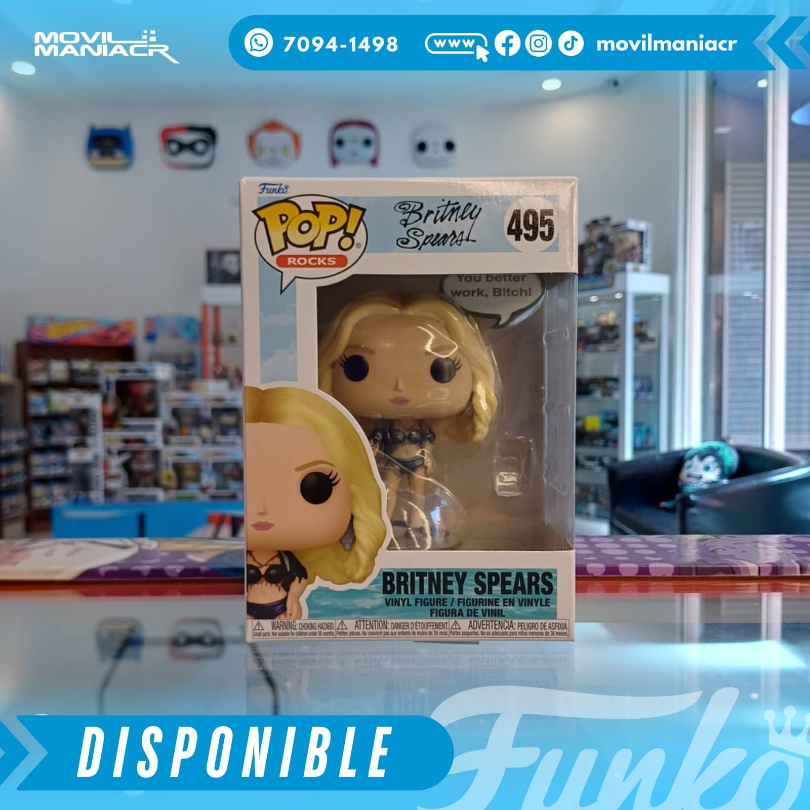Funko Pop Britney Spears Work B!tch #495 - (Stock) ¡Disponible Ahora! 2 Funko Pop Britney Spears Work B!tch #495 - (Stock) ¡Disponible Ahora!