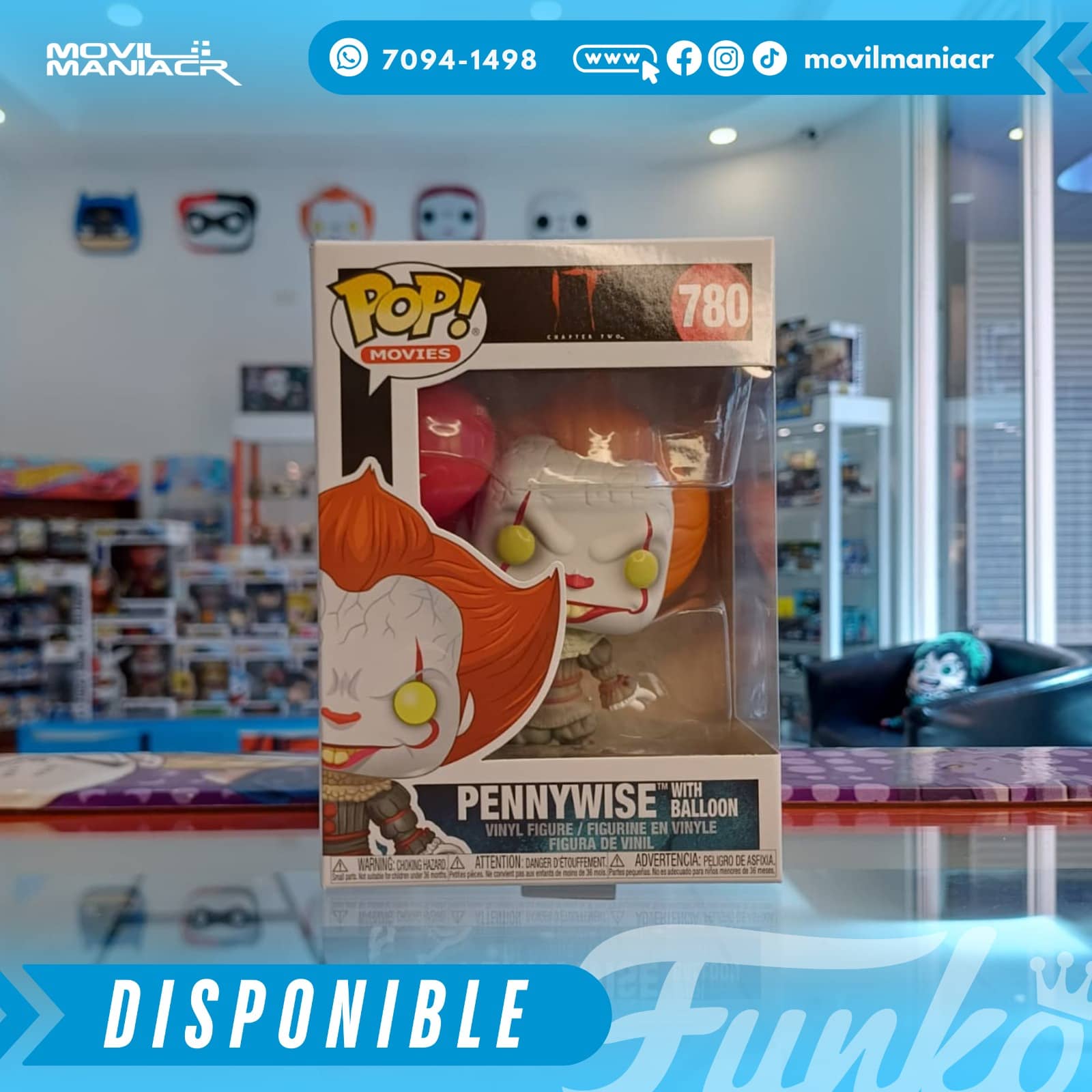 Funko Pop It Chapter Two Pennywise with Balloon #780 - (Stock) ¡Disponible Ahora! 2 Funko Pop It Chapter Two Pennywise with Balloon #780 - (Stock) ¡Disponible Ahora! - Imagen 2